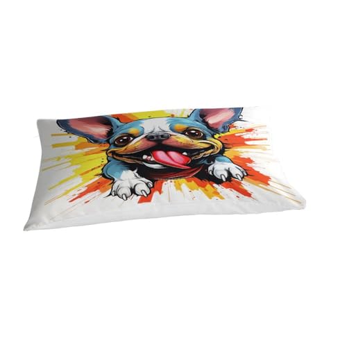 Housse de couette bouledogue anti-humidité lit enfant 135x200