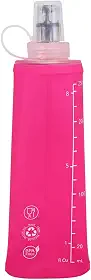 Garrafa Dobrável Soft Flash 250ml Squeeze Bico Anti Vazamento Corrida Bike Ciclismo Hidratação Reutilizável Livre de Bpa Tampa de Proteção Contra Sujeiras Todos Os Esportes (Azul) (Rosa)