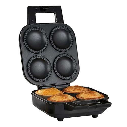 Cooks Professional Deep Fill Pie Maker with Crimping Edge & Pastry Cutter | 4-Pie Capacity | Perfect for Savory, Fruit, Meat, & Vegetable Homemade Pies | Non-Stick Plates for Easy Use & Cleanup