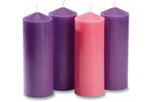 Purple Advent Pillar Candle Set: Countdown to Christmas with Festive Charm