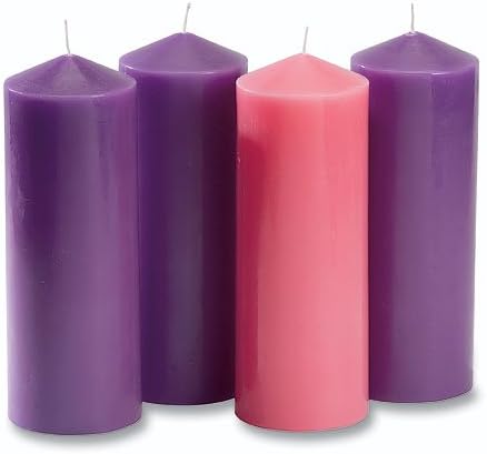Juego de velas de pilar de Adviento morado