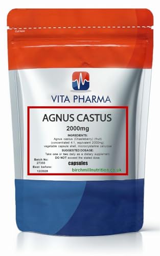 VITA PHARMA Agnus Castus 2000mg 60 Capsules Hormonal Balance Mood Support Womens Health Supports Menopause Wellness Helps PMS