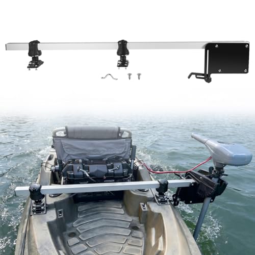 Sunluway Kayak Motor Mount Kayak Transom Mount Trolling Motor Mount Bracket Adjustable & Universal Fit Most Clamp-on Electric Trolling Motors Up to 60lbs Thrust