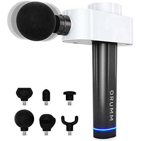 DRUMM T-1 Massage Gun | Deep Tissue Percussion Massager Handheld | Muscle Stimulator | 6 x Attachment Heads | Low Noise | High Speed | Carry Case | Cordless |Brushless Motor| Electric Body Massage Gun Cover