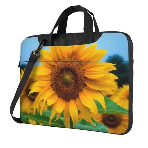 Sac pour ordinateur portable imprimé tournesol résistant aux chocs et pratique
