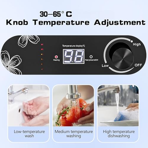 Electric Water Heater, 110V 1500W Wall Mount Water Heater w/Tank, On Demand Instant Hot Water Heaters, Under Sink Plug in WaterHeaters for Kitchen Bathroom (Top Water Inlet, G1/2 threads) - Thumbnail 3