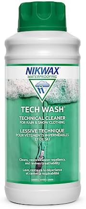 Nikwax Tech Wash 34 fl. oz Tech Wash Technical Cleaner for Jackets and Outerwear, Restores Waterproofing in Rain, Ski, and Snow Gear, Safe for Gore-Tex and DWR