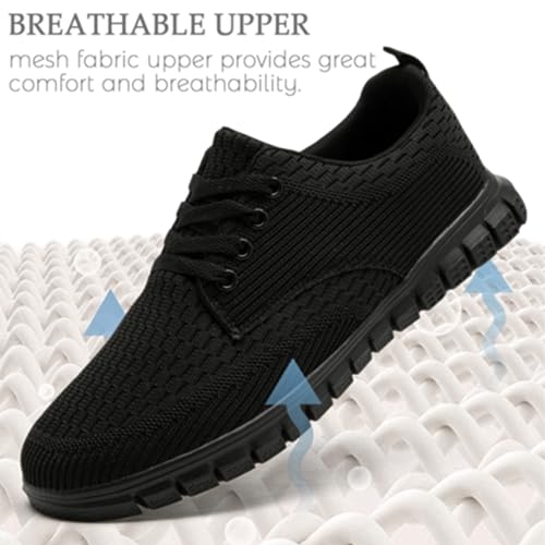 Image of YITUHIO Mens Shoes Oxfords Walking Shoes Lightweight Sneakers Breathable Athletic Tennis Running Business Casual Shoes,Black,Mens Size 8