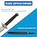 SZCO 37” Dark Xiphos Sword – Full Tang Double Edged Medieval Replica Sword with Leather Sheath, Manganese Steel Blade, Leather Wrapped Handle – LARP, Cosplay, Renaissance, Display & Training