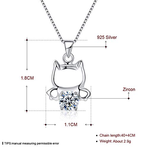Collier de Zircon pour dames simples bijou chaton mignon non allergique