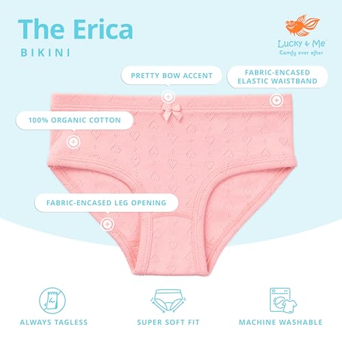 Lucky & Me Erica Girls Bikini 100% Organic Cotton Children's Underwear 6 Pack2