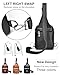 Geanbun Men's Leather Crossbody Sling Bag - Anti-Theft Multi-pocket Shoulder Bag for Hiking Trave (Black)