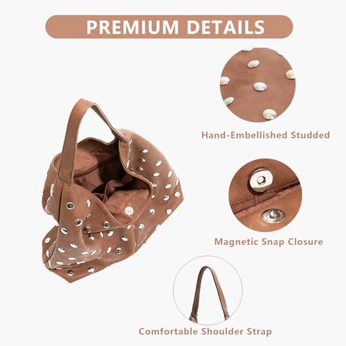 Bolso Hobo Tachonado para Mujer Cuero Vegano miniatura 6