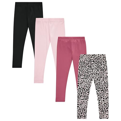 Girls 4 Pack Fleece Lined Leggings Whimsical Wonderland of Styles in Sizes 4-16! Unicorns, Flowers Hearts Galore!