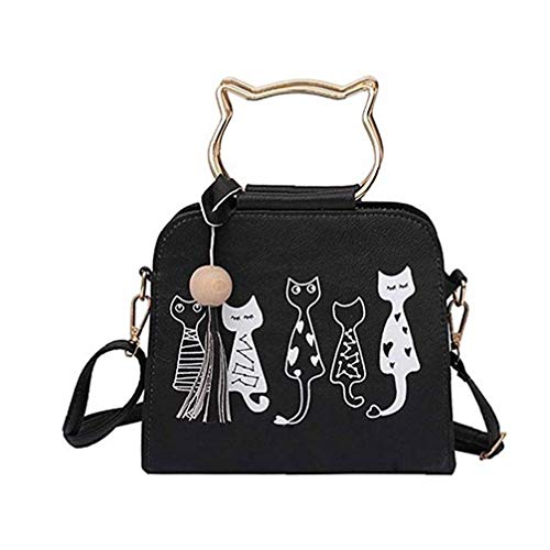DierCosy Tools Patrón Lindo del Gato Mini Crossbody del Ocio Impresión Animal de la Bolsa de Mensajero de Las Muchachas de Las Mujeres