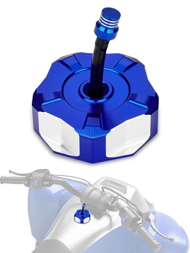 Image of JFG RACING ATV Gas Cap,CNC 6061 Aluminum Fuel Tank Billet Cover for YFZ 450 /YFZ450R /Banshee 350 200 /Raptor 660 350 250 125 /Warrior 350 450 /Kodiak 400 /Grizzly 660 450 400 350 /Bruin 350 250-Blue