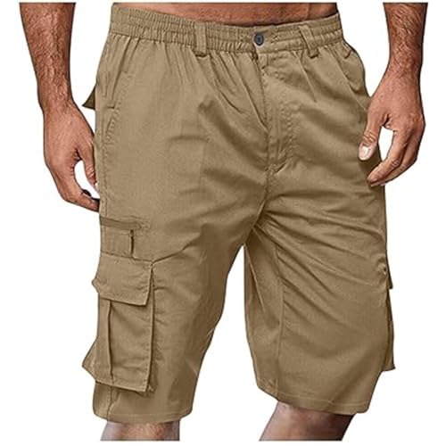 Short cargo homme décontracté avec multi-poches pratiques et style uni
