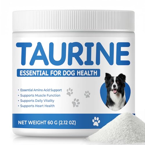 Homibabis Taurine Powder Supplement for Dogs, Daily Amino Acid Support for Heart Function, Muscle Performance & Metabolic Balance, Dog Supplement for Long-Term Nutrition, 60 g (60 g)