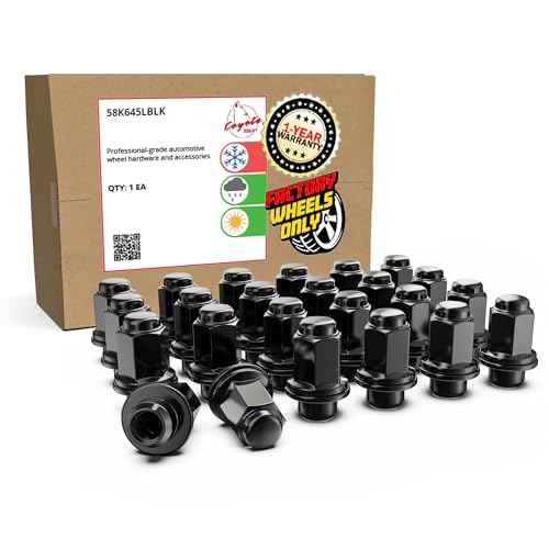 Image of Wheel Accessories Parts 24 Pcs M12x1.5 12x1.5 Thread OEM Factory Style Lug Nuts 1.8 inch Long Black 13 /16 inch 21mm Hex Fits Toyota Tacoma | 90084-94002 | 611-212