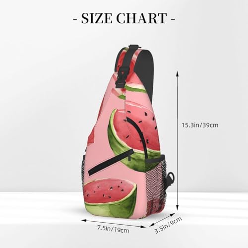 Red Watermelon Multi Functional Adjustable Single Shoulder Crossbody Bag,Casual Chest Bag, Suitable For Daily Travel,Unisex3