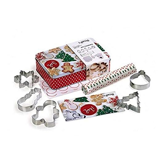 Lékué - Cutter pour biscuits Set"X-Mas", Métal, Multicolore, 45x35x25 cm