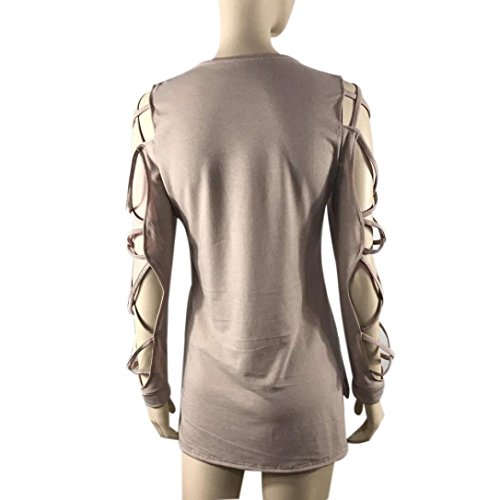 NEARTIME Women Tee Shirt, Casual Club Tops Shirts Hollow Sleeve Blouse - Thumbnail 3