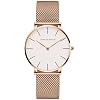 Gold Watches for Women Classy Round Quartz Watch Minimalist Waterproof Ladies Bracelet Wrist Watch,Stainless Steel Band,Reloj Mujer