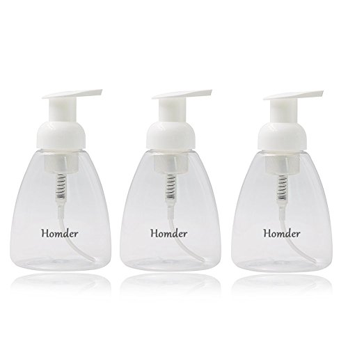 Homder Foaming Soap Dispensers Pump-Bottles Empty Bottles Hand Soap Liquid Containers-300ml (10 oz) Pack of 3