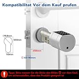 Dhiedas Fingerabdruck Schloss Haustür, Smart Elektronisches Türschloss mit Zahlencode RFID Schlüssel APP, Haustürschloss mit Fingerabdruck Einstellbare Länge für 65-90mm Tür (60mm) - 2