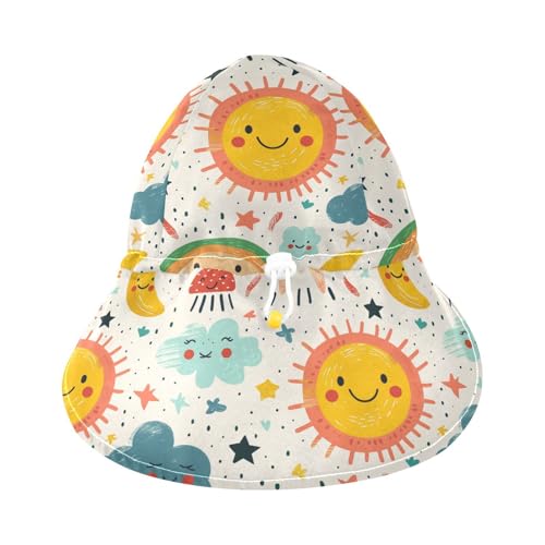 Cartoon Cute Sun Moon Clorful Infant Sun Hat Baby Boys Bucket Hat Toddler Girl UV Protection Adjustable Traveling Camping3