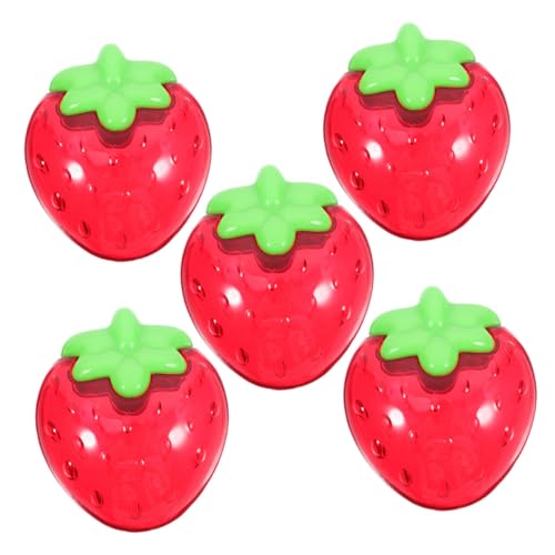WEKADRIN Cajas De 5 Piezas Caja de dulces de fresa caja para joyas caja transparente decoración de la de fresa cajas de golosinas para shower favores de fiesta de fresa rojo
