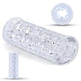 Manuelle Masturbator Cup,Masturbieren für Männer,Kristall Masturbatoren Transparent,Taschenmuschi Realistisch Groß mit 3D Vagina Liebestunnel,Sex Spielzeug für Männer Penis Trainingsgerät