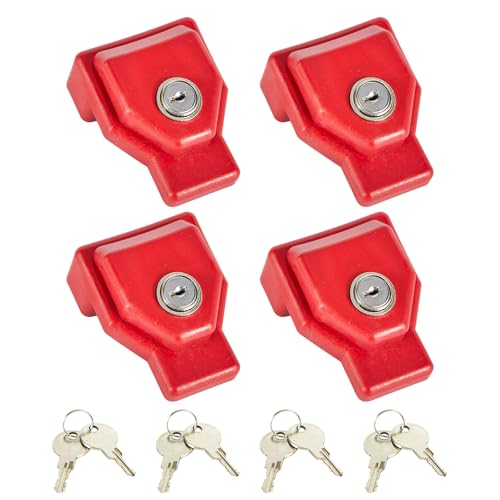 Cabtherlyn Glad Hand Lock Red Plastic Keyed Alike for Tractor Trailer 4 Pack