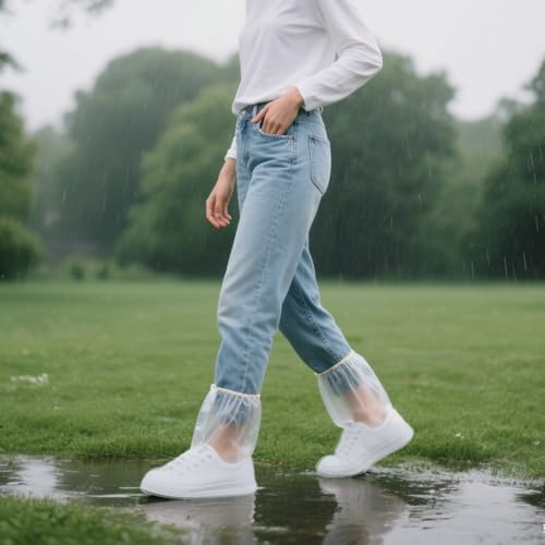 Schuhüberzieher transparent wasserdicht rutschfest 10 Stück für Damen Herren - Outdoor Camping Wandern Reisen Schuhe schützen