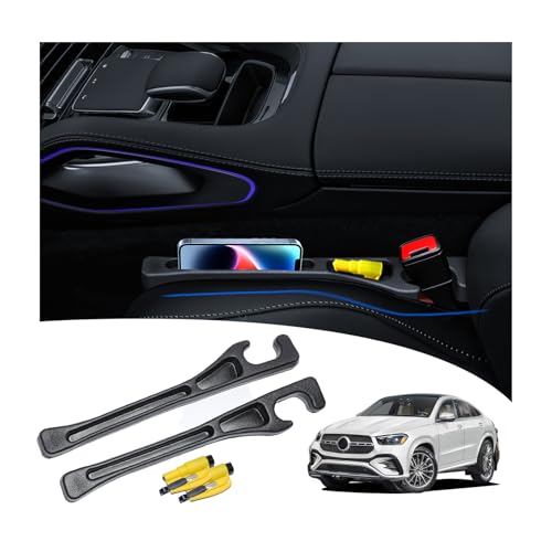 LLXGAB 【Compatible with Mercedes-Benz GLE GLC】 Seat Gap Filler,No Drop Seat Guard Compatible with Mercedes-Benz GLE GLC,Drop Seat Guards for Cars(2Pcs),Emergency Keychain Car Escape Tool(2Pcs)