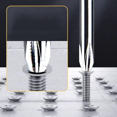 Zilimontt Jeu de tournevis cruciformes fendus avec design à double tête, embouts magnétiques et poignées antidérapantes, acier au chrome-vanadium pour réparer et enlever les vis (3 mm)