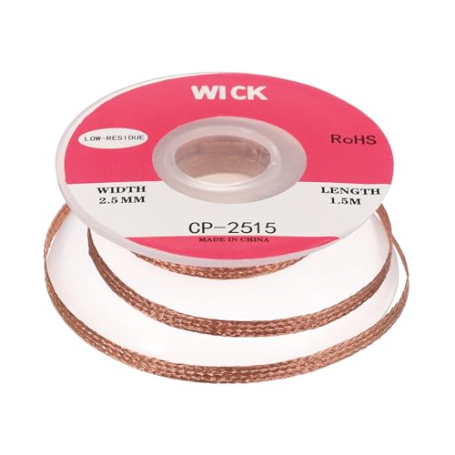 Image of MECCANIXITY Solder Wick Braid No-Clean Desoldering Wick Braid 0.1 Inch Width 5 Feet Length for Remove the Solder Electrical Components 1 Pack