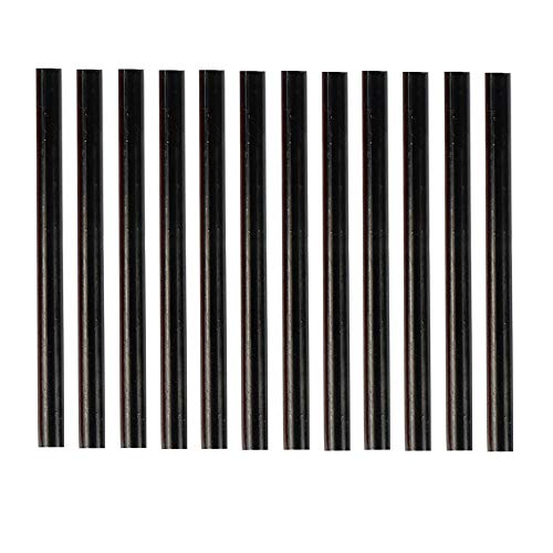 HUIHUIBAO 12 PCS Colored Hot Glue Sticks Mini Hot Melt Adhesive Glue Stick for DIY Art Craft 7 x 100mm Black