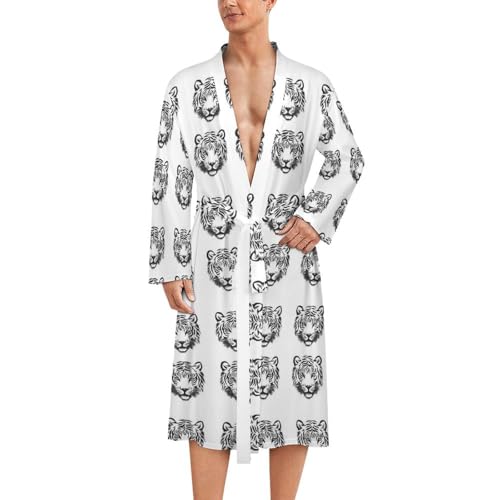 Peignoir de bain homme style kimono léger à motif tigre pour vos week-ends détente