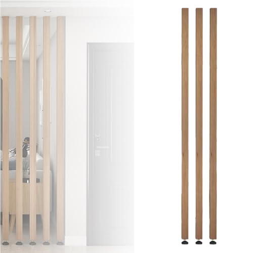 1 Confezione Di Divisorio Da Parete For Soggiorno Dal Pavimento Al Soffitto, Colonna Divisoria In Legno Con Gambe Regolabili, Pannello Fai Te, Adatto Bagni/soggiorni(Color 3,75cm/29.5in/2.46ft)