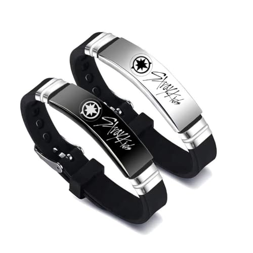 2 Pack Stray Kids Merch Bracelets, Stray Kids Charm Silicone Bracelets Jewelry for gifts