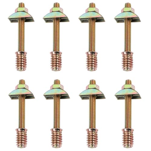 Pleenild 8Set 4 in 1 Furniture Connecting Fittings with Half Moon Connectors Half Moon Washer Bolts Table Bed Assembly Fasteners for Cabinets Bunk Beds Headboards（M8*80mm) (8)