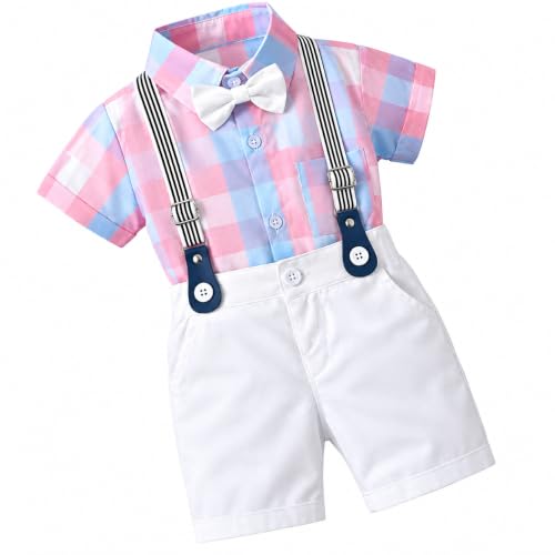 Image of Kids Boys Printed Cotton Short Sleeve Collared Neck Ethnic Wear Spandex Shirt & Shorts with Bow tie.