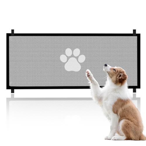 THQAE 1 Pcs Puerta de seguridad para perros y gatos, 180 x 78 cm, valla exterior, portátil, plegable, universal, extensible, para bebés, puerta divisoria, puerta interior y exterior