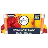 Glade 1-Wick Scented Candle Jar, Hawaiian Breeze, Air Freshener Infused with Essential Oils, 4.08 Oz, 2 Count