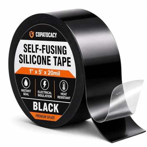 Copatocacy Self-Fusing Silicone Sealing Tape Waterproof Repair Tape for Hose Pipe Electrical Cable High Strength Leak Fix Wrap Weatherproof Emergency Insulation Tape (1 x 5 x 20mil)