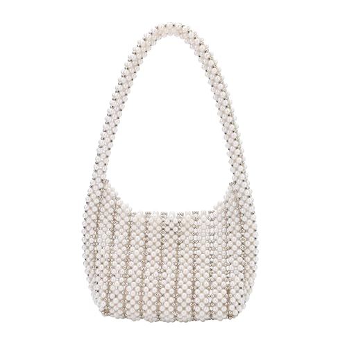 Bolso de hombro pequeño con perlas para mujer miniatura 1