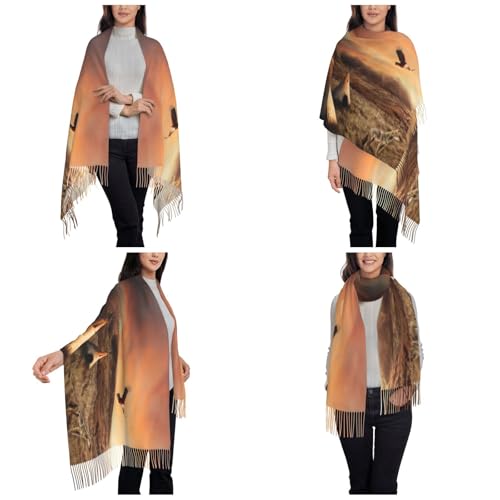 Écharpes et écharpes à franges Native Tribes noir taille unique pour hiver