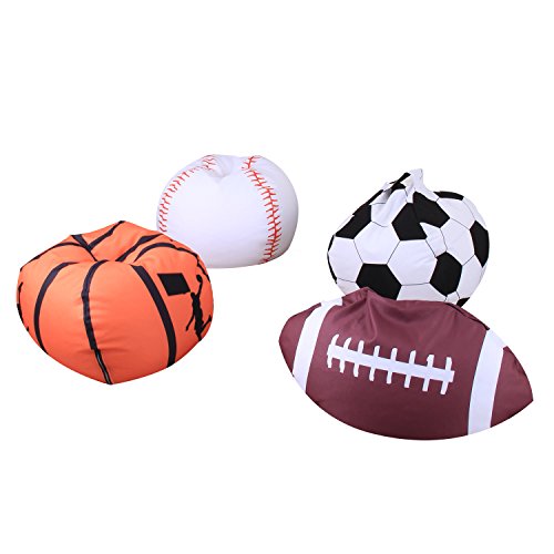 Jian Ya Na Stuffed Animal Storage Bean Bag World Cup Sports Pattern Kids Toy Storage Bag Chair Perfect Storage Solution For Blankets Pillows Towels Clothes (Baseball, 26 Inch) #TOP5