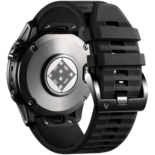 Laffav Compatible with Garmin Fenix 6 Pro Strap/Fenix 6/Fenix 8 47mm/Fenix 7 Pro/Fenix 7 Strap Silicone 22mm QuickFit Sport Band for Garmin Epix Gen 2/Instinct 2/Forerunner 965/945 Black